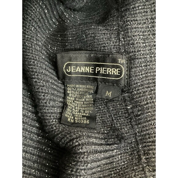 VTG Jeanne Pierre Womens Wool Sparkly Ribbed Knit Pencil Skirt M Gray 90s Party - Picture 4 of 4